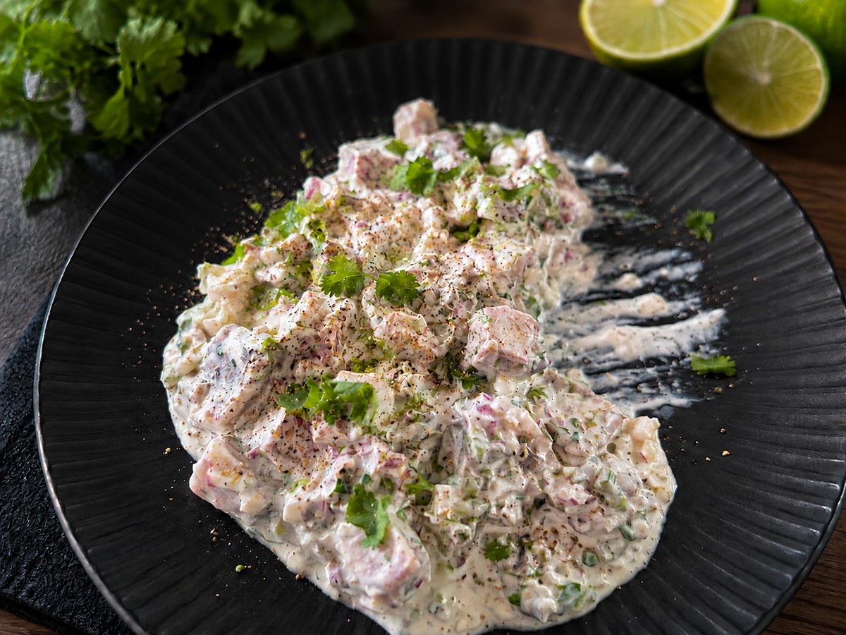 Matjes herring · apple · coriander · lime · Calvados